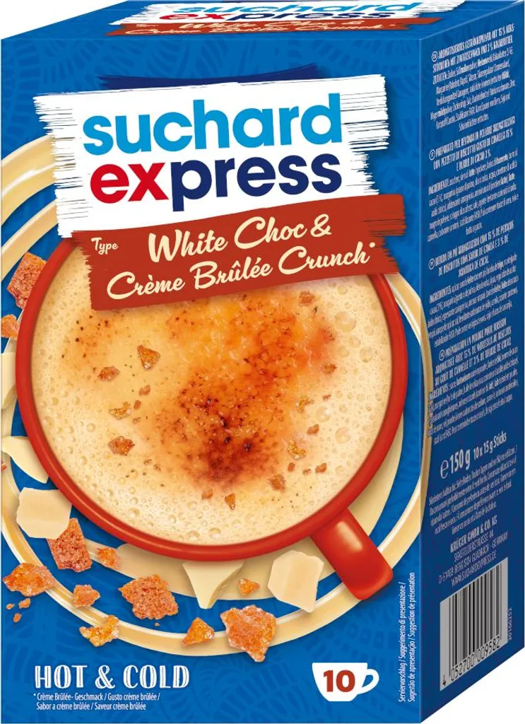 Suchard Express Sticks Type White Choc + Crème Brûlée Crunch 10 kusů