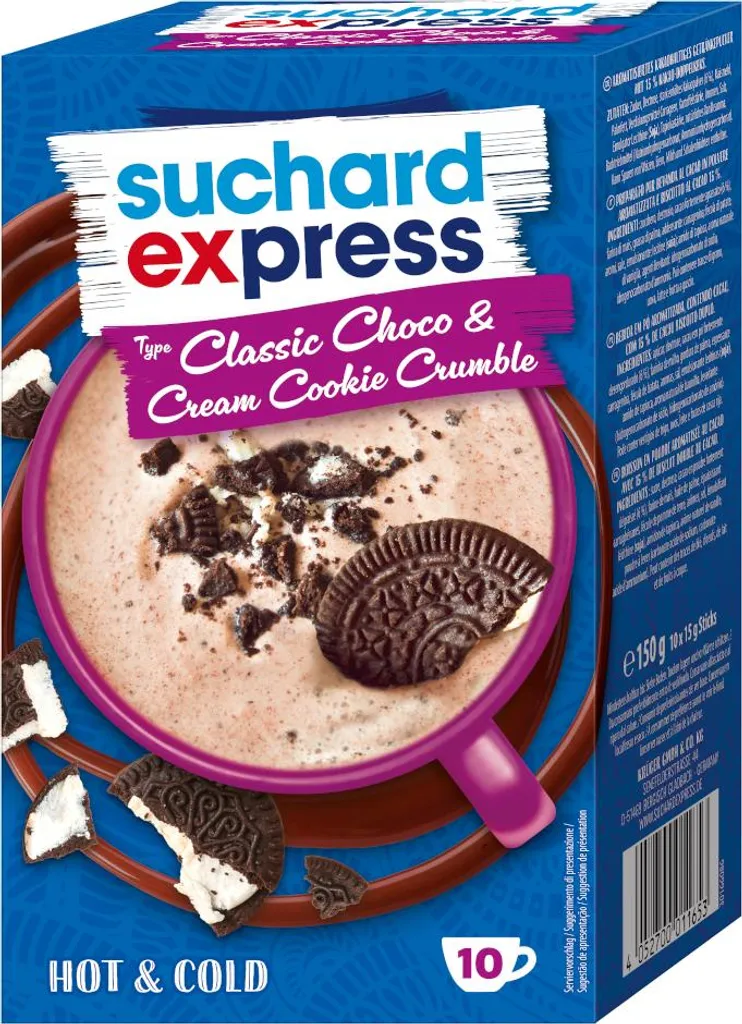 Suchard Express tyčinky typu Classic Chocolate + Cream Cookie Crumble 10 kusů