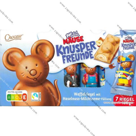 Choceur  Mléčná MYŠKA Oplatkové tyčinky s lískovo-mléčnou krémovou náplní 108g