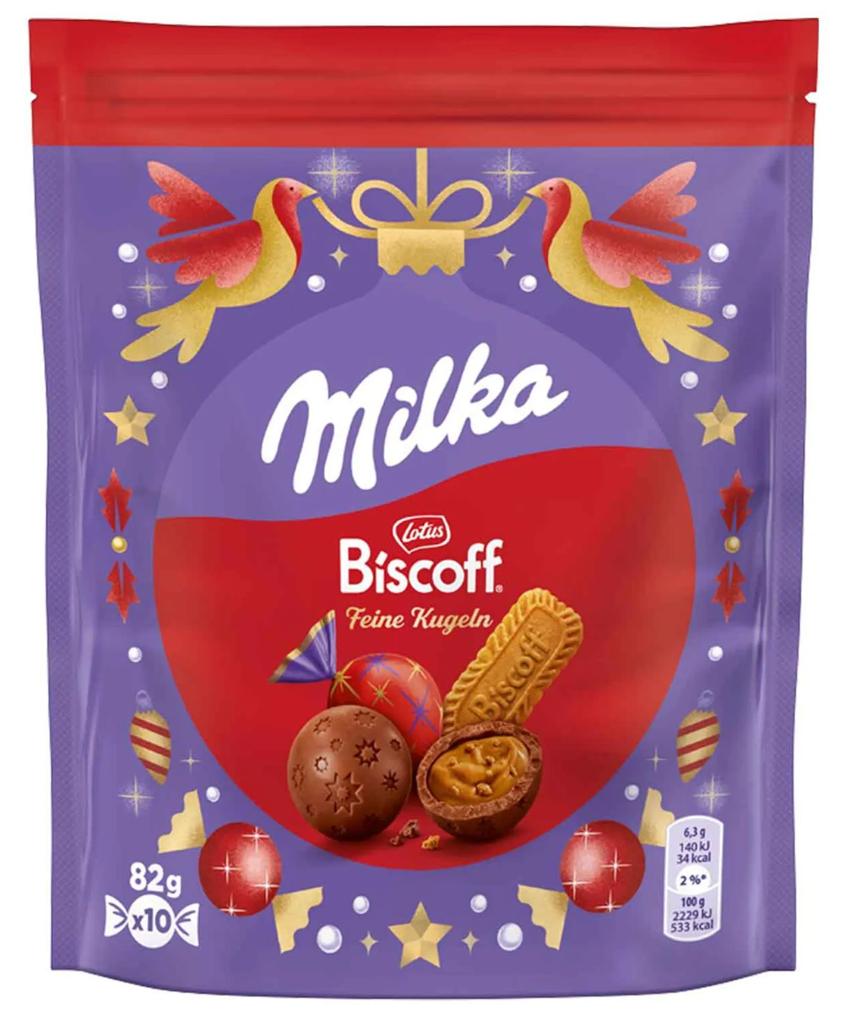 Milka jemné kuličky Lotus Biscoff 82g