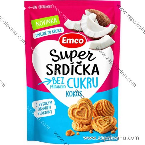 Emco Super srdíčka kokos 140 g