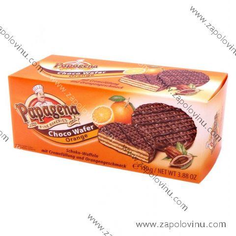 Papagena Čokoládové oplatky s pomerančovou náplní 110g