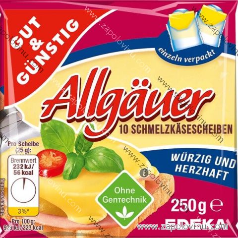 G+G sýrové plátky Allgäu 250 g