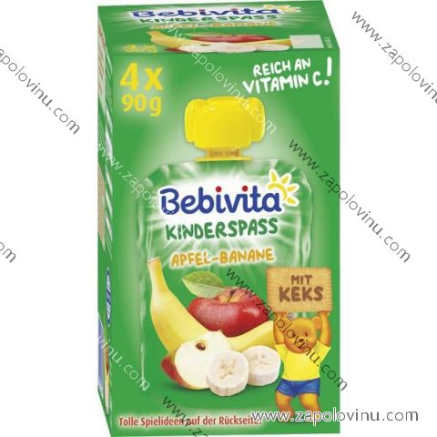 Bebivita jablko banán se sušenkou od 1 roku 4x90g