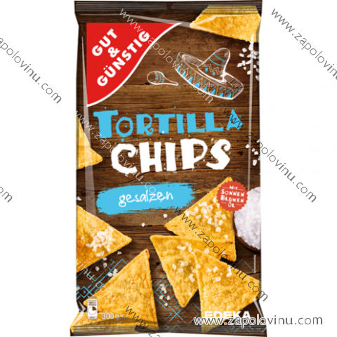 G+G Tortilla chips, přírodně soleno, 300 g