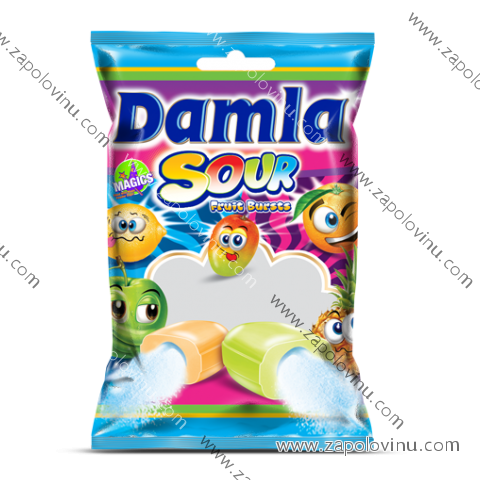 Damla Sour Fruit Bursts žvýkací bonbony s ovocnou příchutí 90g