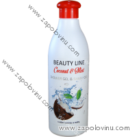 BEAUTY LINE SPRCHOVÝ GEL A ŠAMPON COCONUT + MINT 500 ML