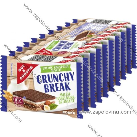 G+G Crunchy Break - Sušenky Mléko a lískové oříšky 10 x 25 g