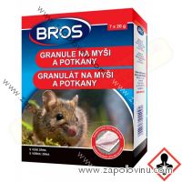 Rodenticid BROS granule na myši a potkany 7x20g