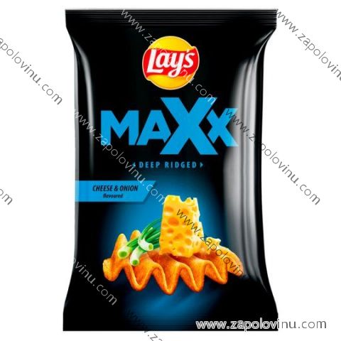 Lay's Maxx Smažené bramborové lupínky s příchutí sýra a cibulky 120 g
