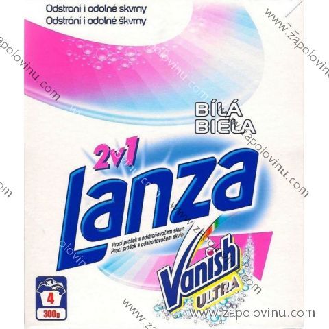 Lanza 2v1 Bílá prací prášek na bílé prádlo s Vanish Ultra 4 dávky 300 g