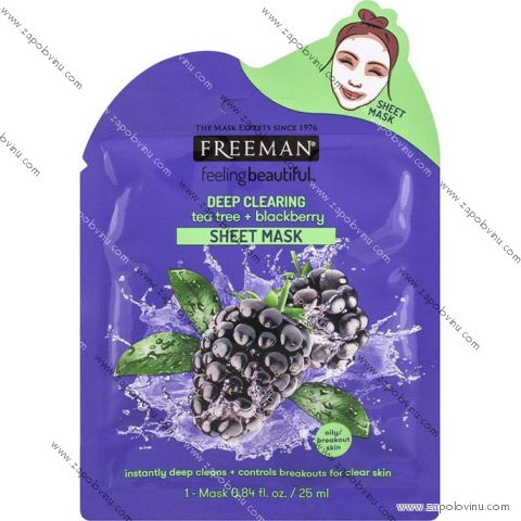 Freeman látková maska Tea Tree a ostružina 25 mll