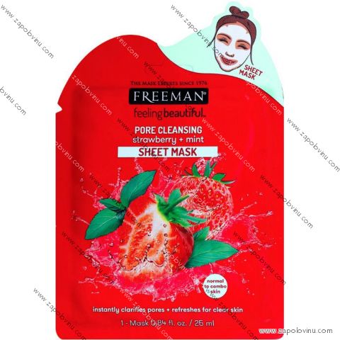 Freeman čistící látková maska Jahoda a máta 25 ml