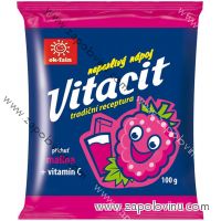 Vitacit neperlivý nápoj v prášku malina+vitamín C 100g