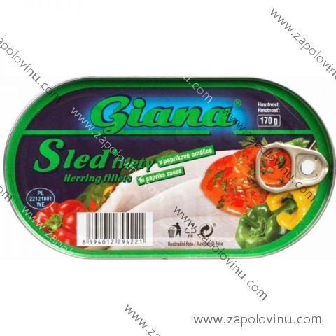 Giana Sleď filety v paprikové omáčce 170g
