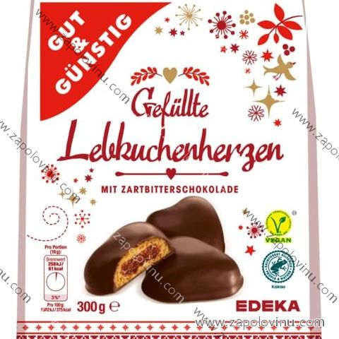 G+G Perníkové srdce plněné hořká čokoláda 300 g