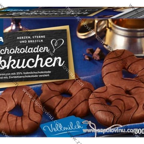 EDEKA Čokoládový perník srdíčka, hvězdičky, preclíky v mléčné čokoládě 500g