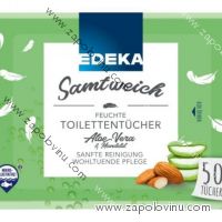 Edeka Prémiové Vlhčené toaletní ubrousky s Aloe Vera a mandlovým olejem 50 ks