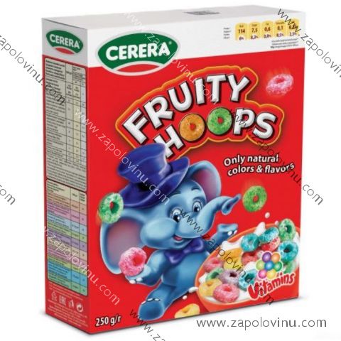 CERERA FRUITY HOOPS BAREVNÉ KROUŽKY 250G
