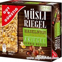 G+G Müsli tyčinky s lískovým oříškem 8x25g