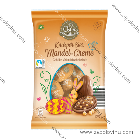Oster Phantasie Vejce s mléčné čokolády s mandlovým krémem a křupinkami 125g