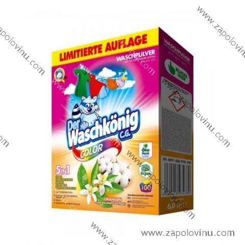 WaschKönig prací prášek 6 kg Orangen Und Baumwollextrakt Color - 100WL