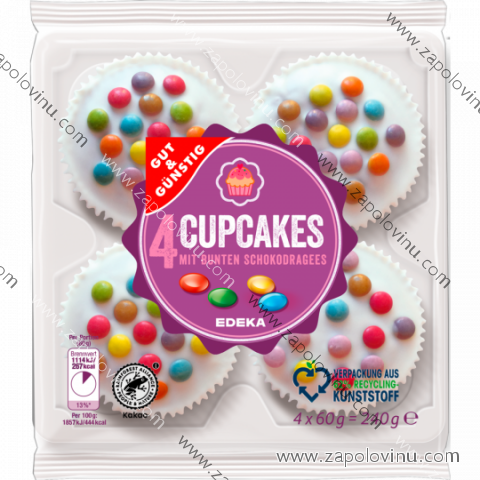 G+G cupcakes kakaové s bílou polevou 240g