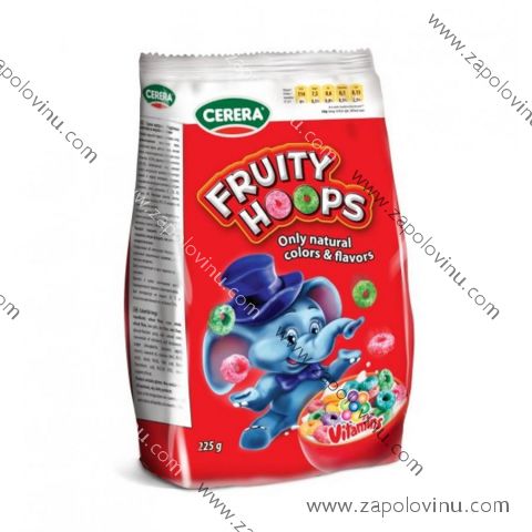 CERERA FRUITY HOOPS BAREVNÉ KROUŽKY 225G