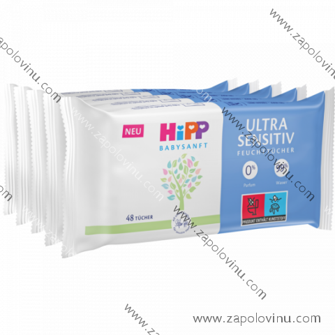 HiPP Babysanft vlhčené ubrousky Ultra Sensitive 5 x 48 kusů