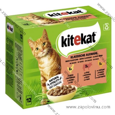 Kitekat Klassische Auswahl kuře hovězí drůbeží 12 x 85 g