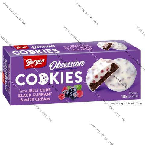 Bergen OBSESSION Cookies ČERNÝ RYBÍZ A MLÉČNÝ KRÉM 128g