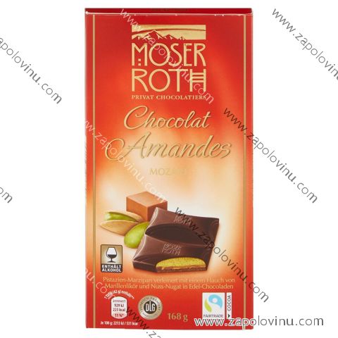 Moser Roth Chocolat Amandes Mozart hořká čokoláda s marcipánovou náplní 150g