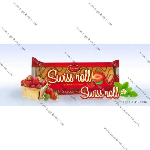 Vincinni swiss roll jahodový krém 150g