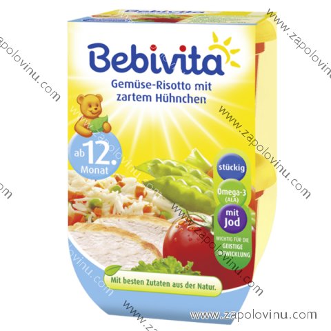 BEBIVITA, ZELENINOVÉ RIZOTO S KUŘECÍM MASEM OD 12. MĚSÍCE, 2X250G, 0,5 KG