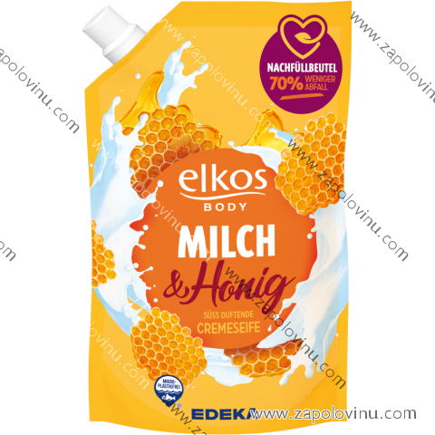 EDEKA elkos krémové mýdlo mléko + med sáček 750 ml