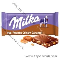Milka čokoláda Peanut Crispy Caramel mléčná s arašídy a karamelovými kousky 90g