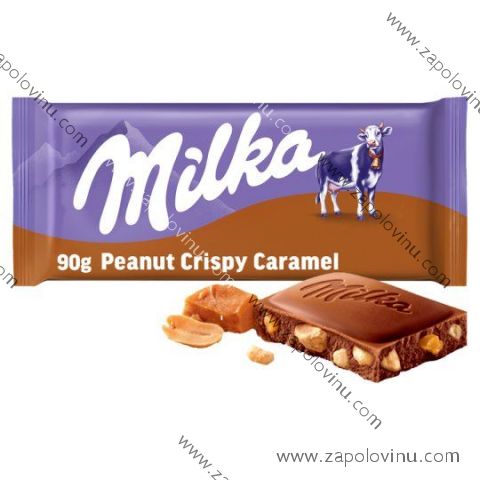 Milka čokoláda Peanut Crispy Caramel mléčná s arašídy a karamelovými kousky 90g